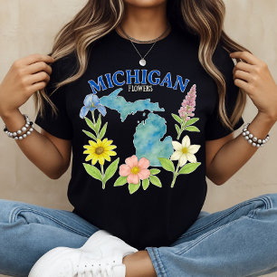 Camiseta Michigan Flowers T-Shirt impressão