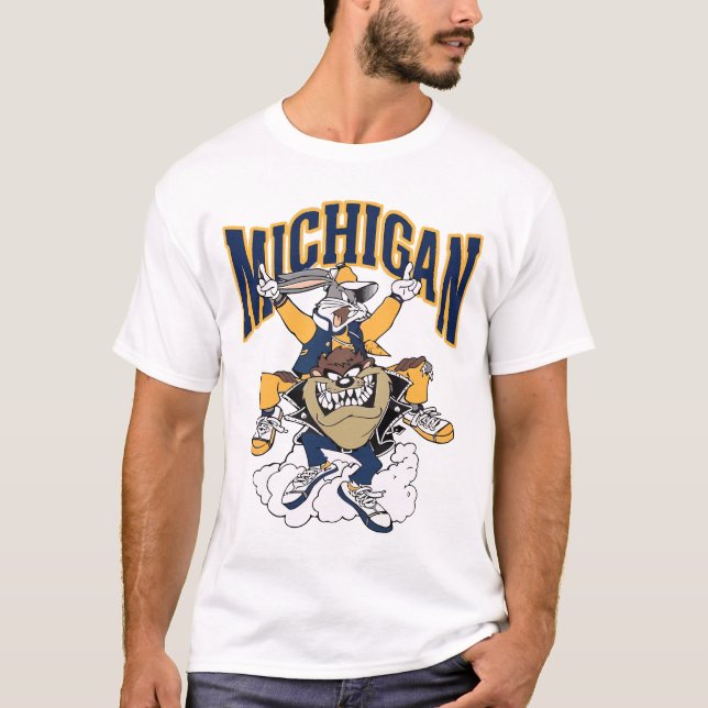 Camiseta Michigan Football Vintage Style Crewneck (Frente)