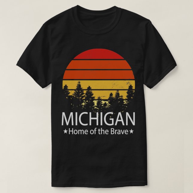 Camiseta Michigan Home do corajoso Estado de Michigan (Frente do Design)