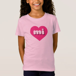 Camiseta Michigan Hot Pink Heart - Big Love T-Shirt