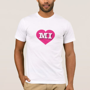 Camiseta MIchigan Hot Pink Heart - Eu amo MI