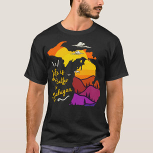 Camiseta Michigan Lovers Vintage Landscape Silhouket