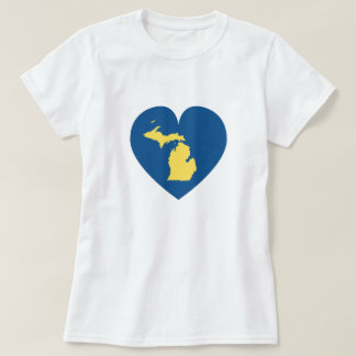 Camiseta Michigan no azul do coração cabido