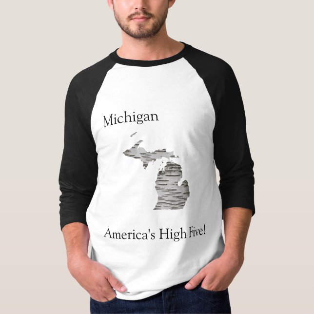Camiseta Michigan - O Alto Cinco T-Shirt da América (Frente)