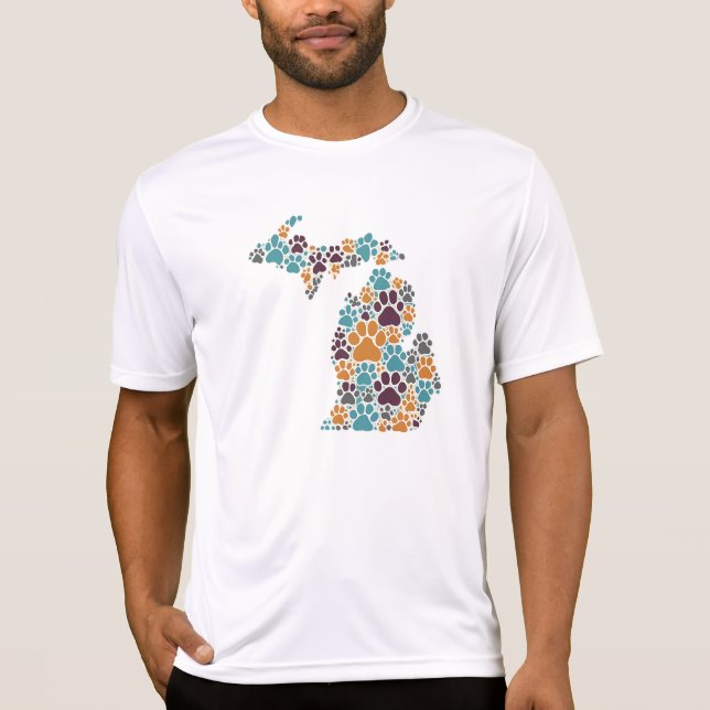 Camiseta Michigan Paw Imprime Sport-Tek (Frente)