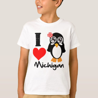 Camiseta Michigan Penguin - I Love Michigan