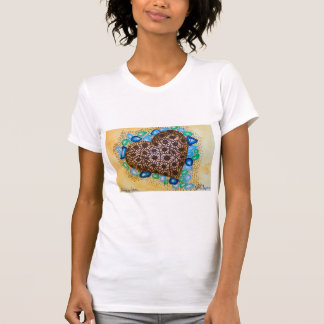 Camiseta Michigan Petoskey Stone Ladies/camiseta do pescoço