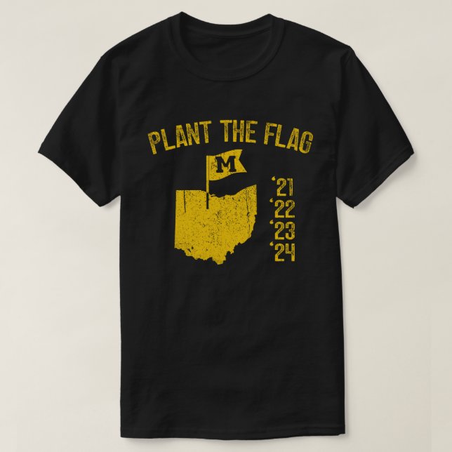 Camiseta Michigan Plant The Flag (Frente do Design)