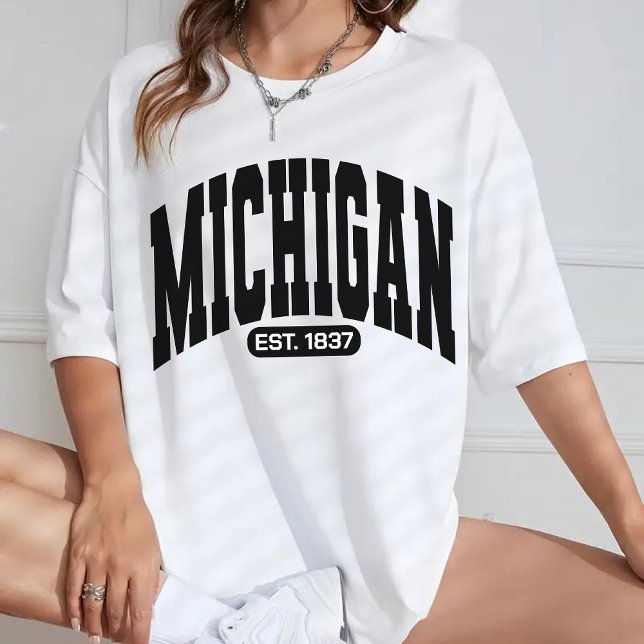 Camiseta Michigan Retro Shirt para Viagem Souvenir e Estuda (Michigan shirt, vintage Michigan shirt, Michigan state shirt, Michigan pride, Michigan Game Day,)
