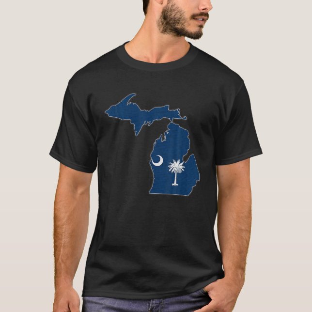Camiseta MICHIGAN STATE MAP SUUL CAROLINA SC Flag me Roots  (Frente)