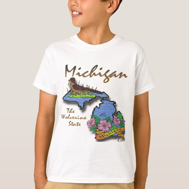 Camiseta Michigan The Wolverine State Robin Apple (Frente)