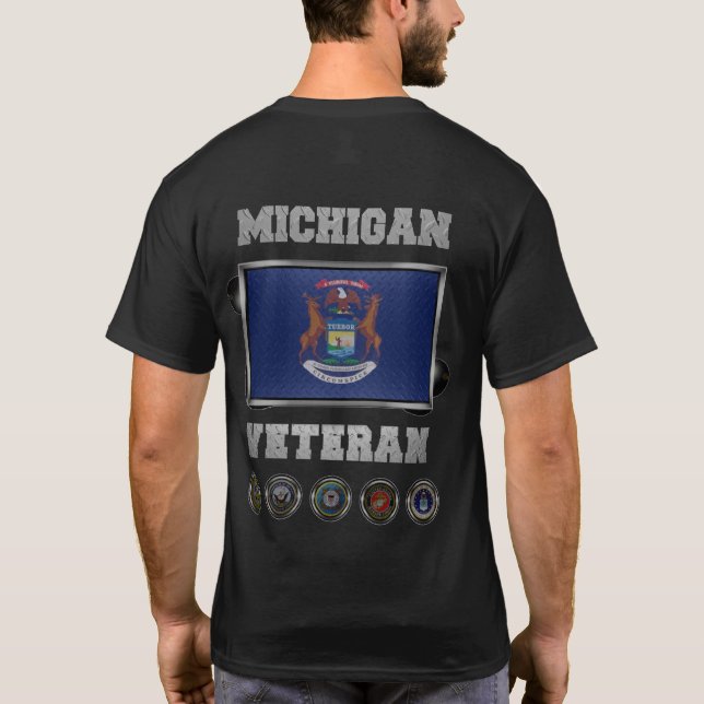 Camiseta Michigan Veteran poster (Verso)