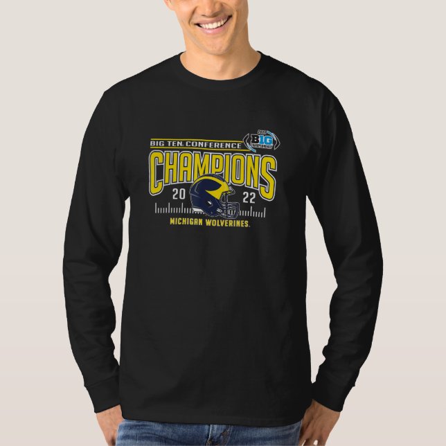 Camiseta Michigan Wolverines Big Ten Champs 2022 Helmet (Frente)
