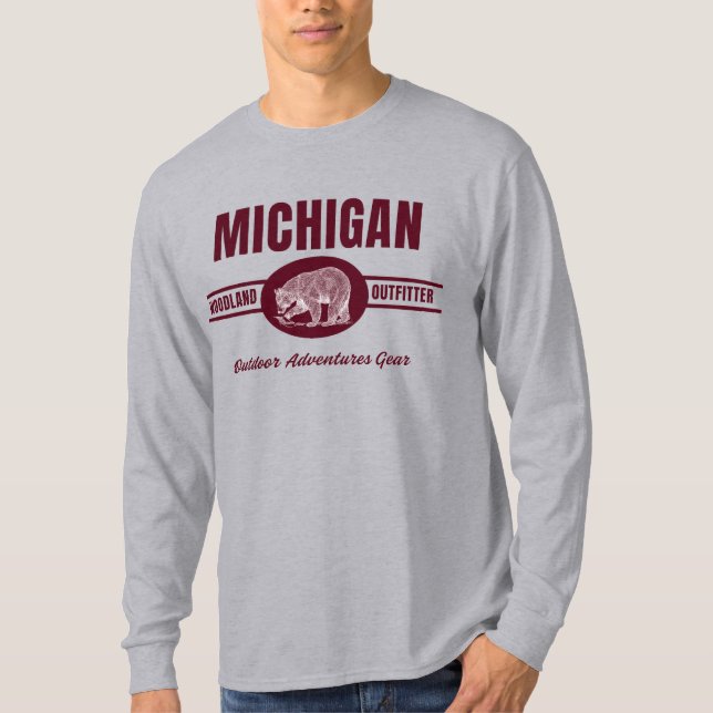 Camiseta Michigan Woodland Outfitter Mens T-Shirt (Frente)