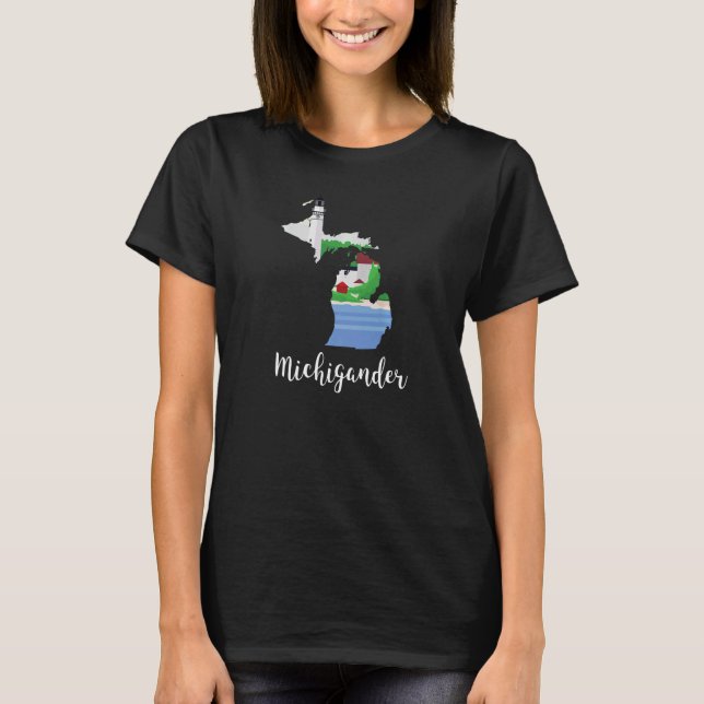 Camiseta Michigander Proud Michigan Local Smitten Com (Frente)