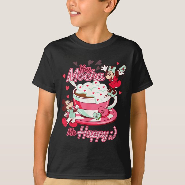 Camiseta Mickey &amp; Minnie Valentine's Day You Mocha Me H (Frente)