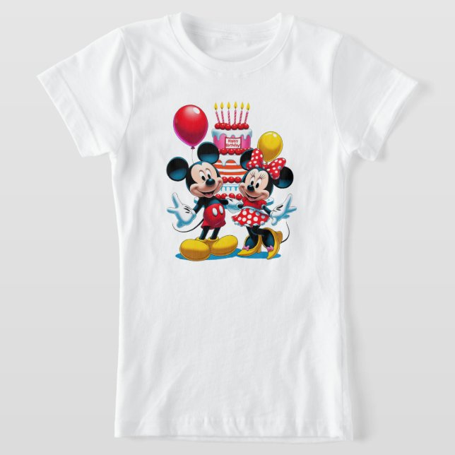 Camiseta Mickey & Minnie Birthday Bash Celebration Tee (Postura )