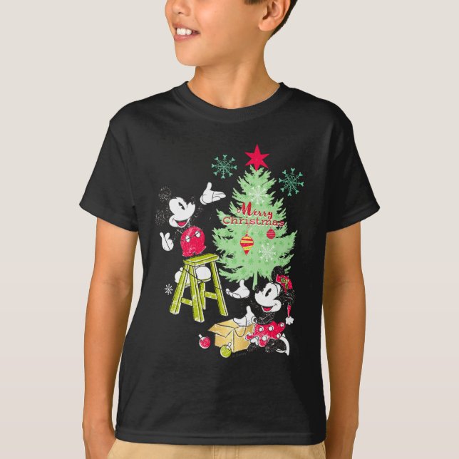 Camiseta Mickey Minnie Clic Christmas Tree  (Frente)