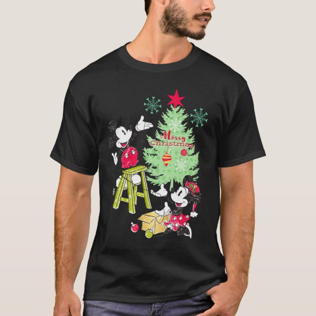 Camiseta Mickey Minnie Clic Christmas Tree  (Frente)