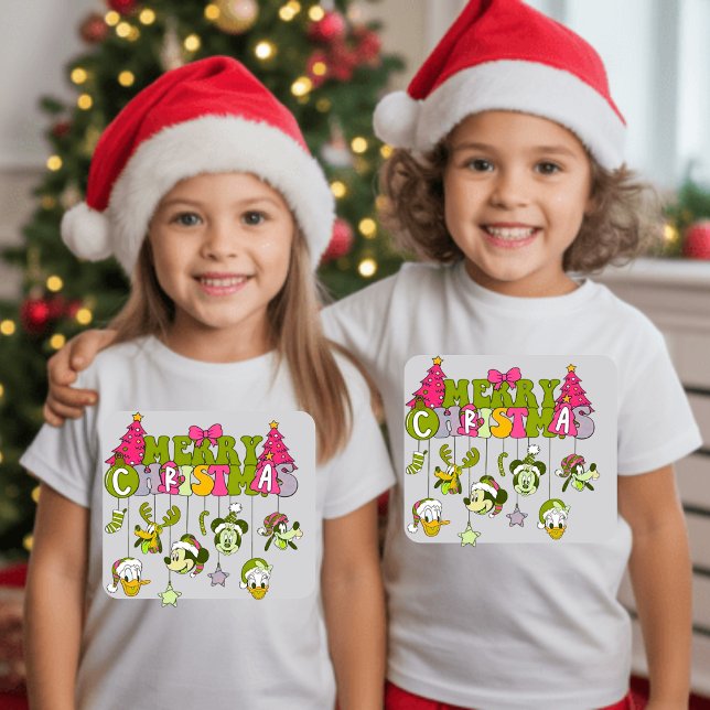 Camiseta Mickey Mouse e Amigos Feliz Natal (Criador carregado)