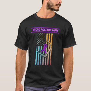 Camiseta Micro Preemie Mãe EUA Bandeira Pura-Nascimento Awa