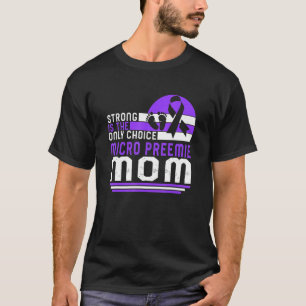 Camiseta Micro Preemie Mãe Pré-maturidade Roxo Ribbon Nicu