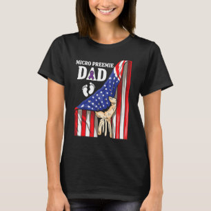 Camiseta Micro Preemie UTIN EUA Bandeiras Pai Nascimento Pr