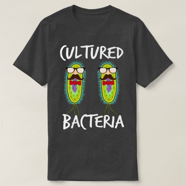 Camiseta Microbiologia Engraçada Bactérias Cultivadas Micro (Frente do Design)