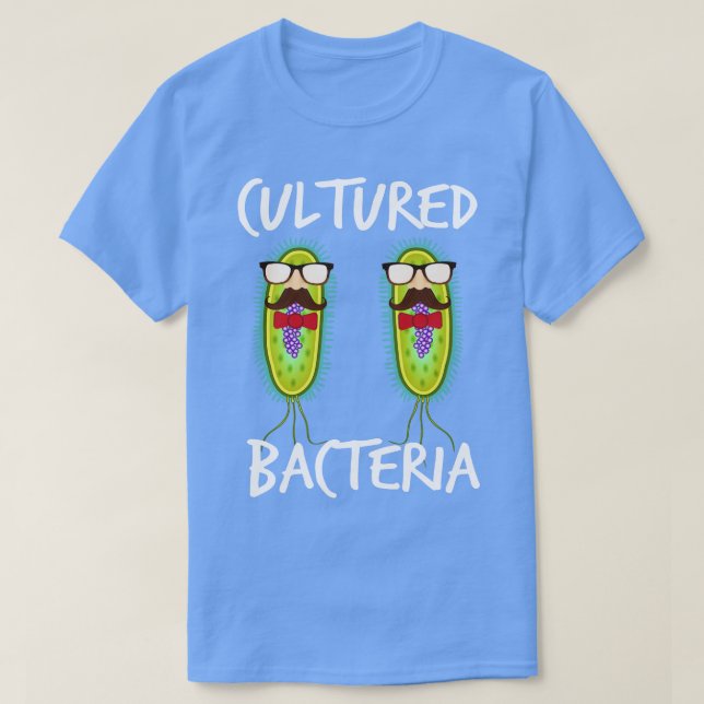 Camiseta Microbiologia Engraçada Bactérias Cultivadas Micro (Frente do Design)