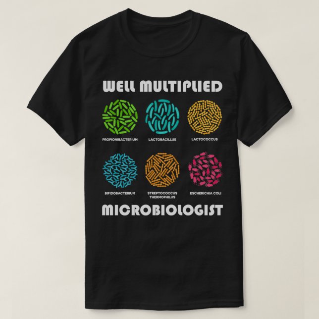 Camiseta Microbiólogo Presente Idea Bactérias Coloridas Col (Frente do Design)