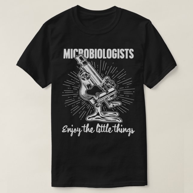 Camiseta Microbiólogos Gostam Da Bióloga Das Coisas Pequena (Frente do Design)