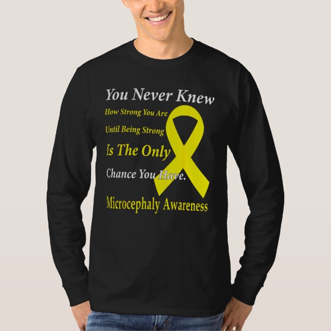 Camiseta Microcephaly Awareness Yellow Ribbon Support (Frente)