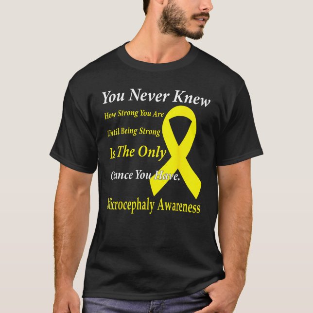 Camiseta Microcephaly Awareness Yellow Ribbon Support (Frente)
