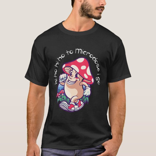 Camiseta Microdosagem de cogumelo Sensibilização para a Saú (Frente)