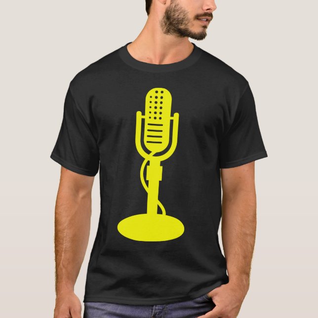Camiseta Microfone - amarelo (Frente)