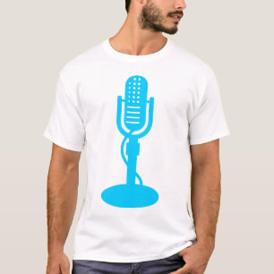 Camiseta Microfone - Azul-Céu