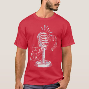 Camiseta Microfone Cantando Música Karaokê Amigos Cantores