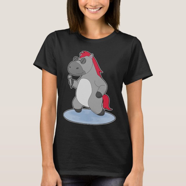 Camiseta Microfone Cantor de Cavalo Cantando (Frente)