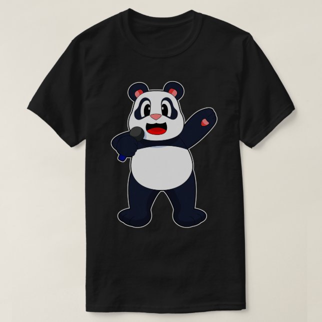 Camiseta Microfone Cantor Panda (Frente do Design)