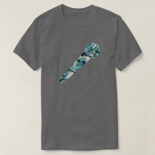 Camiseta Microfone com Padrão de Camuflagem de Inverno
