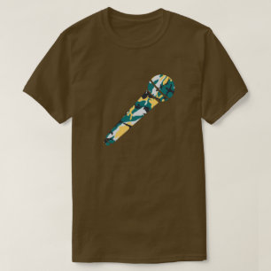 Camiseta Microfone com Padrão de Camuflagem Lakeside