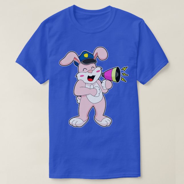 Camiseta Microfone da Polícia de Rabbit (Frente do Design)