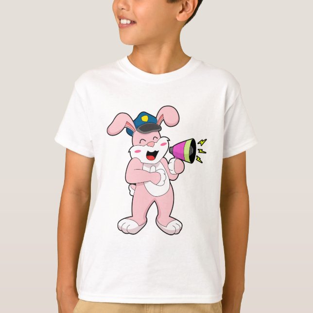 Camiseta Microfone da Polícia de Rabbit (Frente)
