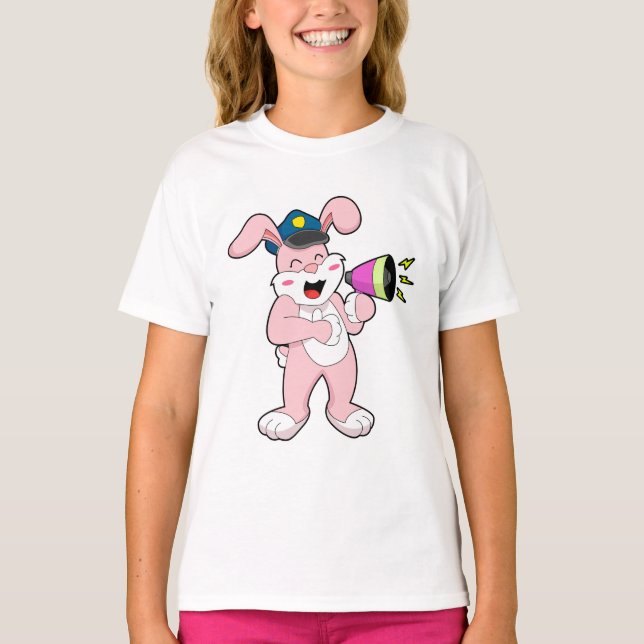 Camiseta Microfone da Polícia de Rabbit (Frente)