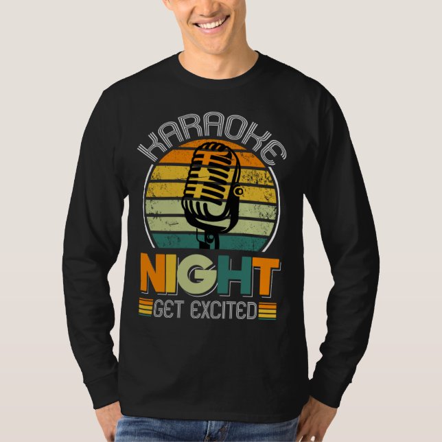 Camiseta Microfone de Cantar Karaoke Cantor Noite de Karaok (Frente)