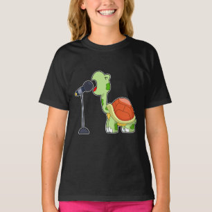 Camiseta Microfone de Música Cantor de Tartaruga