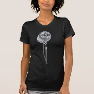 Camiseta Microfone retro de prata legal