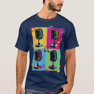 Camiseta Microfone retrorreflector Vintage - Gravação de mú