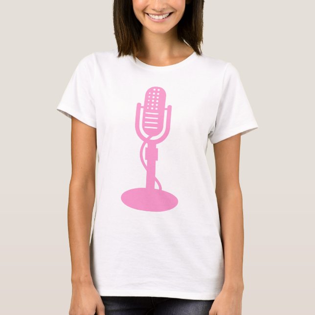Camiseta Microfone - Rosa (Frente)