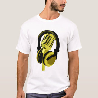 Camiseta microfono con auriculares locutor